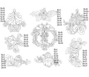 Stickserie - White Christmas Line Art